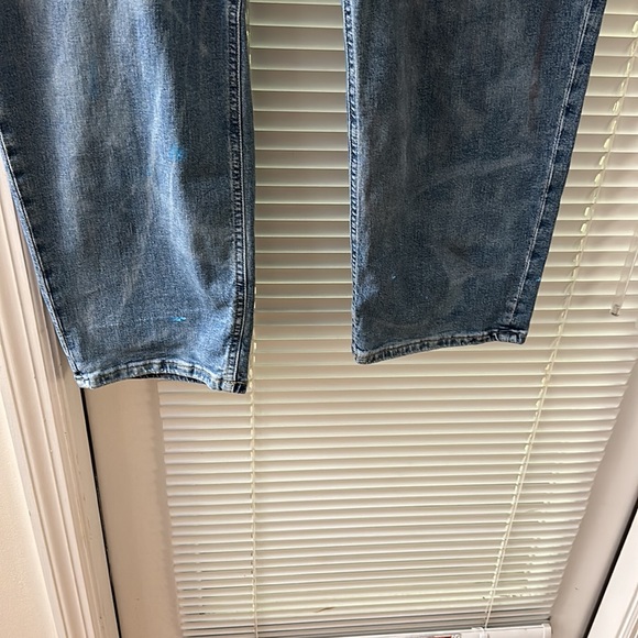 Lauren Blue Splatter Paint Comfort Stretch Relaxed Taper PLUS Jeans - 20W - Picture 10 of 12